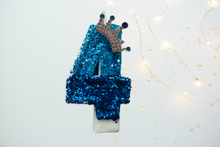 Load image into Gallery viewer, Blue| Birthday Party Cake Topper |Birthday Number Candles | Crown Candle | Happy Birthday Candles | Princess Candle| Birthday