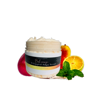 Bali Mango Whipped Suga Scrub - Whipped Sugar Scrubs 12oz | Sugar Body Scrub | Sugar Whipped Soap | Foaming Sugar Scrub | Exfoliating skin product for smooth skin