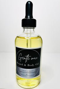 Gentle Man Beard and Body Oil - Face and Body Oil 4oz | Body Moisturizer | Moisturizer Oil | Hydrating Body Oil | Hydrating Face Oil | Body Oil to reduce wrinkles