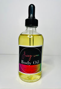 Juicy Woo Body Oil - Face and Body Oil 4oz | Body Moisturizer | Moisturizer Oil | Hydrating Body Oil | Hydrating Face Oil | Body Oil to reduce wrinkles